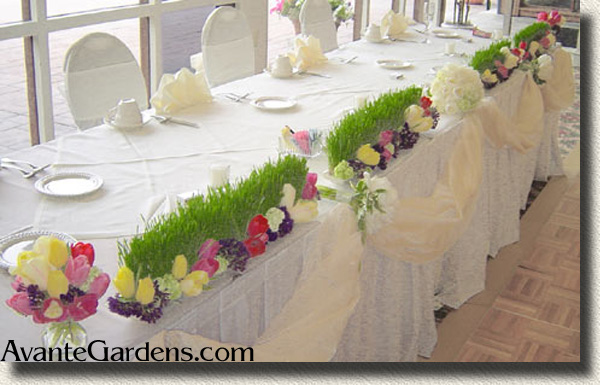 wedding head table decorations feather centerpieces 